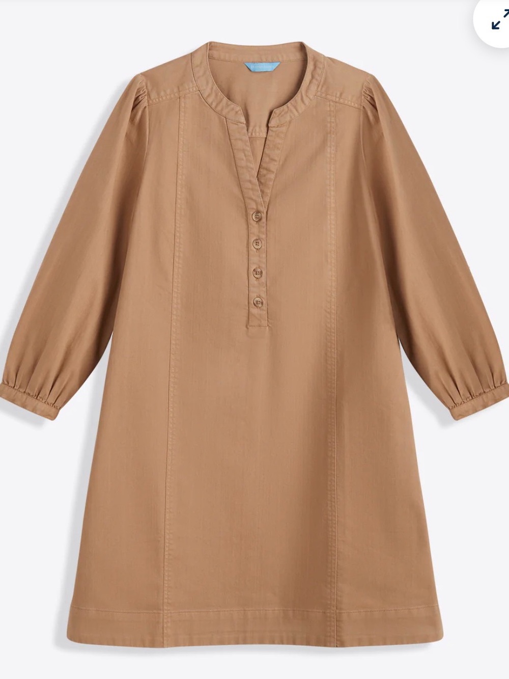 Draper James Tan/Camel  Button-Front A-Line Dress